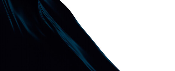 fabric abstract blue wave background, night simple and elegant 3d render wallpaper