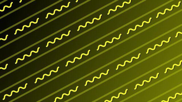 yellow color parallel squiggly line pattern background