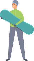 Snowboarding school instructor icon cartoon vector. Snow sport. Action travel