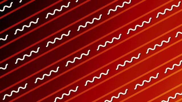 red and orange color parallel squiggly line pattern background