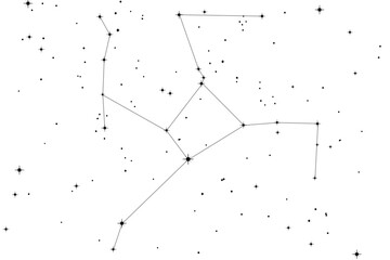 Simple astronomical illustration of the constellation Hercules. Transparent PNG design element for websites, print and other graphics.