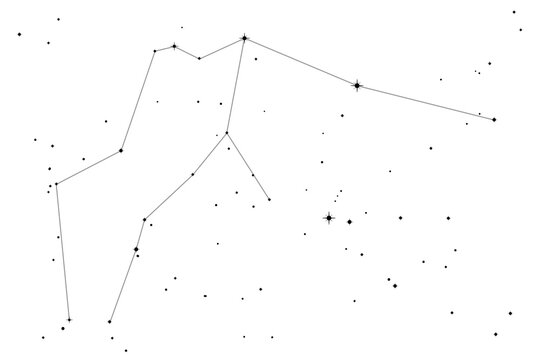 Simple astronomical illustration of the constellation Aquarius (the water bearer or carrier). Transparent PNG design element for websites, print and other graphics.