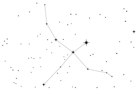 Simple astronomical illustration of the constellation Cygnus (the Swan). Transparent PNG design element for websites, print and other graphics.