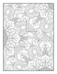 Floral Mandala Coloring Pages, Coloring Page For Adults,