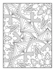 Floral Mandala Coloring Pages, Coloring Page For Adults,