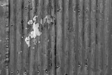 Transparent PNG Corrugated Aged and Rusty Ridged Metal Roof Texture Background.