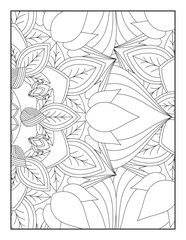 Floral Mandala Coloring Pages, Coloring Page For Adults,