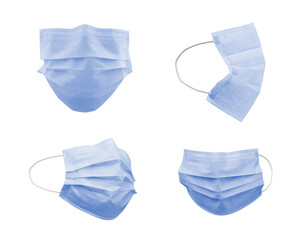 Transparent PNG Set of Various Medical Face Mask.
