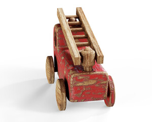 Realistic 3d render of wooden toys