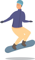 Obraz premium Snowboarding training icon cartoon vector. Sport school. Kid snowboard