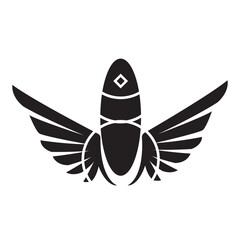 Black Icon Angel For Use Tshart, Branding, Proucts, Web, App etc