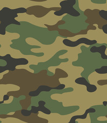 
Army texture camouflage vector fabric pattern, military uniform disguise.