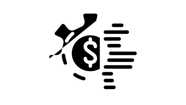 digitization of processes business manager glyph icon animation