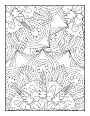 Floral Mandala Coloring Page, Flower Mandala Coloring Page for Adults, mandala flower coloring pages.