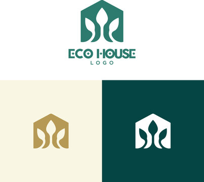 Eco house vector logo