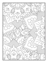 Fototapeta na wymiar Floral Mandala Coloring Page, Flower Mandala Coloring Page for Adults, mandala flower coloring pages.