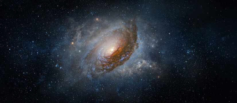 Space scene with stars in the galaxy. Panorama. Universe filled with stars, nebula and galaxy,. Elements of this image furnished by NASA