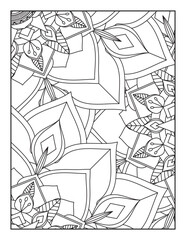 Naklejka premium Floral Mandala Coloring Page, Flower Mandala Coloring Page for Adults, mandala flower coloring pages.
