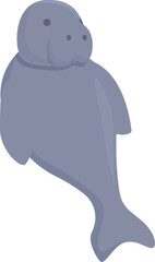 Animal dugong icon cartoon vector. Ocean manatee. Zoo mammal