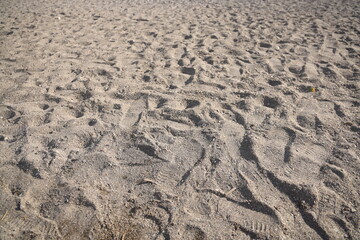 Footprints in the sand background