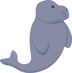 Happy dugong icon cartoon vector. Sea manatee. Wild mammal