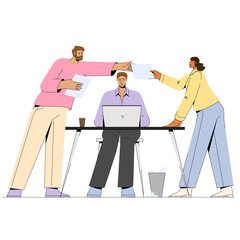 Working environment in the office.