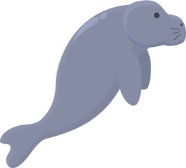Water dugong icon cartoon vector. Sea manatee. Nature happy