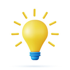 3d light bulb icon,