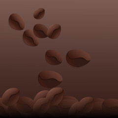 Coffee beans in vector