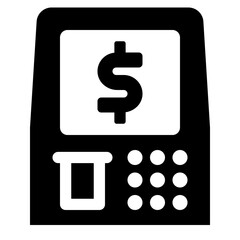 Automatic Teller Machine Glyph Icon
