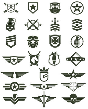 military army design symbol set
