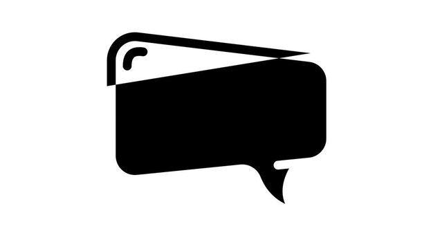speech bubble testimonial line icon animation