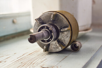 Rotor from electric motor on the windowsill