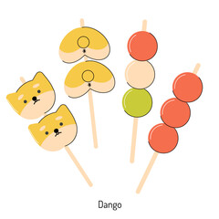 bright vector illustration of Asian food.