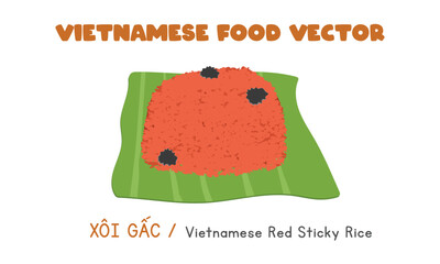 Vietnamese Red Sticky Rice flat vector design. 