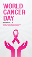 World Cancer day pink ribbon Template