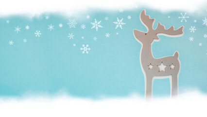 Deer in a snowy Christmas atmosphere