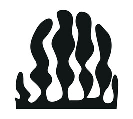 The silhouette of an algae or coral , an excellent design on a marine theme