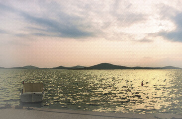 an evening view from cunda, ayvalık