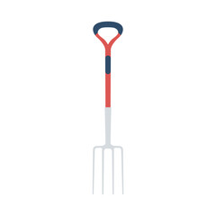 Digging Fork Flat Illustration. Clean Icon Design Element on Isolated White Background