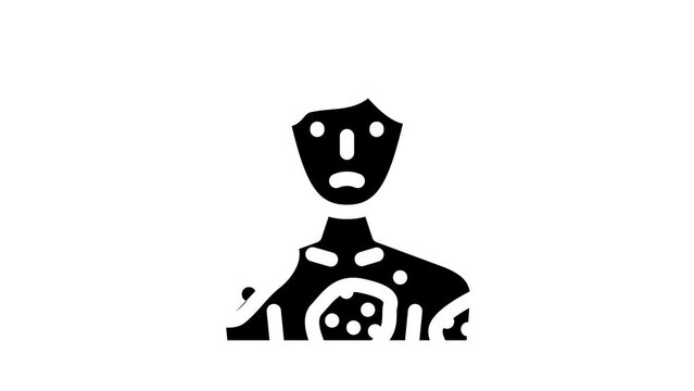 psoriasis skin illness glyph icon animation