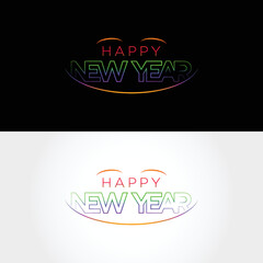 happy new year with neon colors