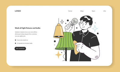 Wash all light fixtures and bulbs for energy efficiency at home. Electricity