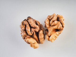 walnut kernels shelled close up