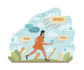 Boost up concept. Business growth or career promotion to higher