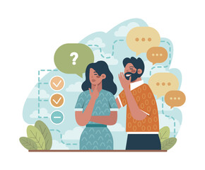 Choice concept. Difficult decision-making, success or failure. Multiple options