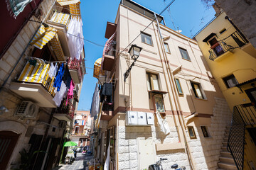 Street of old city Bari, Puglia, South Italy.