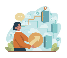 Labyrinth concept. Hard choice or confusion idea. Difficult decision