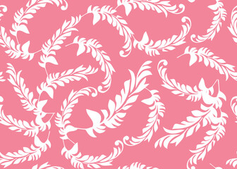Fototapeta premium Tropical image seamless leaf pattern, background, illustration
