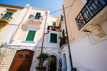Street of old city Bari, Puglia, South Italy.